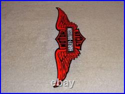 Vintage Harley Davidson? Motorcycles Wings 15 Metal Enamel Gasoline Oil Sign