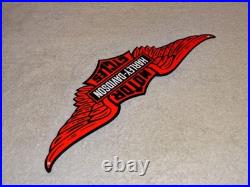 Vintage Harley Davidson? Motorcycles Wings 15 Metal Enamel Gasoline Oil Sign