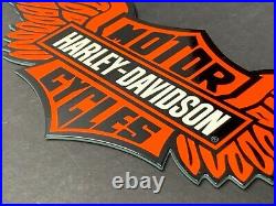 Vintage Harley-davidson Motorcycle 15 Advertising Metal Die-cut Gas & Oil Sign