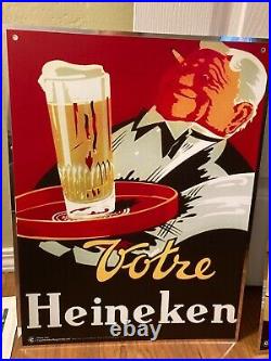 Vintage Heineken Beer Bier Sign -Metal and Acrylic from the 90's. Mint condition
