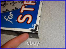 Vintage Hercules Tires & Tubes Porcelain Metal Gas Oil Double Sided Flange Sign