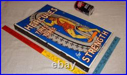 Vintage Hercules Tires & Tubes Porcelain Metal Gasoline Oil 2 Sided Flange Sign