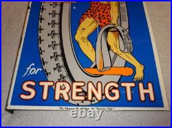 Vintage Hercules Tires & Tubes Porcelain Metal Gasoline Oil 2 Sided Flange Sign