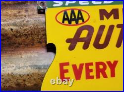 Vintage Hersheys Porcelain Sign Old Aaa Midget Auto Car Races Stadium Speedway