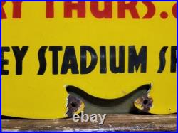 Vintage Hersheys Porcelain Sign Old Aaa Midget Auto Car Races Stadium Speedway