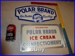 Vintage Holbrook Polar Bear Brand Ice Cream Dairy Porcelain Metal Sign Lot Of 2