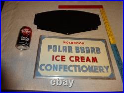 Vintage Holbrook Polar Bear Brand Ice Cream Dairy Porcelain Metal Sign Lot Of 2