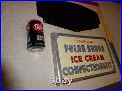 Vintage Holbrook Polar Bear Brand Ice Cream Dairy Porcelain Metal Sign Lot Of 2