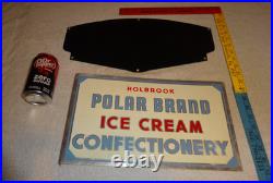Vintage Holbrook Polar Bear Brand Ice Cream Dairy Porcelain Metal Sign Lot Of 2