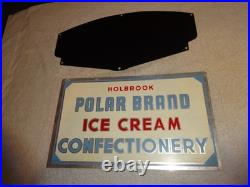Vintage Holbrook Polar Bear Brand Ice Cream Dairy Porcelain Metal Sign Lot Of 2
