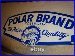 Vintage Holbrook Polar Bear Brand Ice Cream Dairy Porcelain Metal Sign Lot Of 2