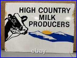 Vintage Holstein Dairy Tin Metal Sign Farm Milk Feed Original 20x28 Double Sided