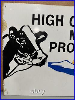 Vintage Holstein Dairy Tin Metal Sign Farm Milk Feed Original 20x28 Double Sided