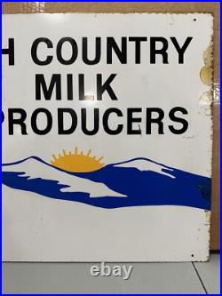 Vintage Holstein Dairy Tin Metal Sign Farm Milk Feed Original 20x28 Double Sided