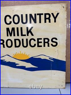 Vintage Holstein Dairy Tin Metal Sign Farm Milk Feed Original 20x28 Double Sided