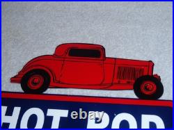 Vintage Hot Rod Shop Auto Parts Lightning 1950 12 Metal Car Gasoline & Oil Sign