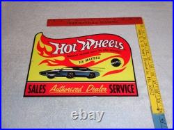Vintage Hot Wheels Mattel Authorized Dealer 12 Metal Die-cast Car Gas Oil Sign Vintage Hot Wheels Mattel Authorized Dealer 12 Metal Die-cast Car Gas Oil Sign