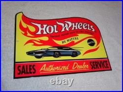 Vintage Hot Wheels Mattel Authorized Dealer 12 Metal Die-cast Car Gas Oil Sign Vintage Hot Wheels Mattel Authorized Dealer 12 Metal Die-cast Car Gas Oil Sign