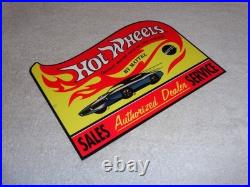 Vintage Hot Wheels Mattel Authorized Dealer 12 Metal Die-cast Car Gas Oil Sign Vintage Hot Wheels Mattel Authorized Dealer 12 Metal Die-cast Car Gas Oil Sign