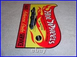 Vintage Hot Wheels Mattel Authorized Dealer 12 Metal Die-cast Car Gas Oil Sign Vintage Hot Wheels Mattel Authorized Dealer 12 Metal Die-cast Car Gas Oil Sign