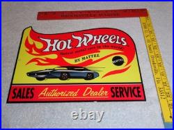 Vintage Hot Wheels Mattel Authorized Dealer 12 Metal Die-cast Car Gas Oil Sign