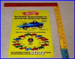 Vintage Hot Wheels Mattel California Custom 12 Metal Die-cast Car Gas Oil Sign