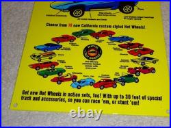 Vintage Hot Wheels Mattel California Custom 12 Metal Die-cast Car Gas Oil Sign