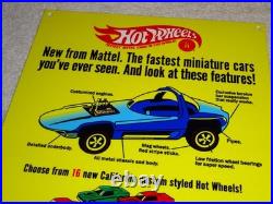 Vintage Hot Wheels Mattel California Custom 12 Metal Die-cast Car Gas Oil Sign