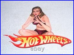 Vintage Hot Wheels Woman? 12 Metal? Race Car Gasoline Oil Advertising Sign Vintage Hot Wheels Woman? 12 Metal? Race Car Gasoline Oil Advertising Sign