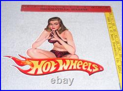 Vintage Hot Wheels Woman? 12 Metal? Race Car Gasoline Oil Advertising Sign