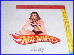 Vintage Hot Wheels Woman? 12 Metal? Race Car Gasoline Oil Advertising Sign