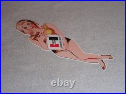 Vintage Hurst Authorized Parts Outlet Blonde Woman 14 Metal Gasoline Oil Sign