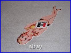 Vintage Hurst Authorized Parts Outlet Blonde Woman 14 Metal Gasoline Oil Sign