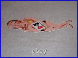 Vintage Hurst Authorized Parts Outlet Blonde Woman 14 Metal Gasoline & Oil Sign