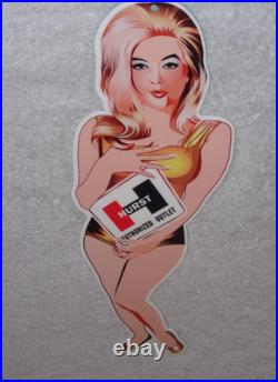 Vintage Hurst Authorized Parts Outlet Linda Vaughn 14 Metal Gasoline Oil Sign