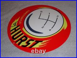 Vintage Hurst Competition Plus 4 & 5 Speed Shifter 12 Metal Gasoline & Oil Sign