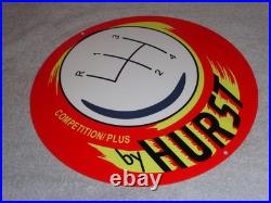 Vintage Hurst Competition Plus 4 & 5 Speed Shifter 12 Metal Gasoline & Oil Sign