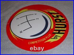 Vintage Hurst Competition Plus 4 & 5 Speed Shifter 12 Metal Gasoline & Oil Sign