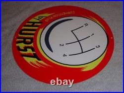 Vintage Hurst Competition Plus 4 & 5 Speed Shifter 12 Metal Gasoline & Oil Sign