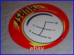 Vintage Hurst Competition Plus 4 & 5 Speed Shifter 12 Metal Gasoline & Oil Sign