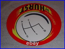 Vintage Hurst Competition Plus 4 & 5 Speed Shifter 12 Metal Gasoline & Oil Sign