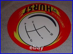 Vintage Hurst Competition Plus 4 & 5 Speed Shifter 12 Metal Gasoline & Oil Sign
