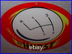 Vintage Hurst Competition Plus 4 & 5 Speed Shifter 12 Metal Gasoline & Oil Sign