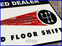 Vintage Hurst Floor Shifter Metal Advertising Dealer Sign Competition Gas Oil