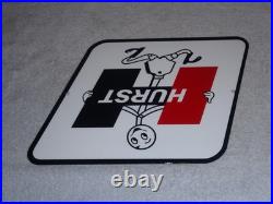 Vintage Hurst Shifter 4 5 Speed Shift Auto Racing Mascot Metal Gasoline Oil Sign