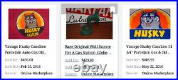 Vintage Husky Gasoline +dog 11 3/4 Porcelain Metal Service Station Gas Oil Sign Vintage Husky Gasoline +dog 11 3/4 Porcelain Metal Service Station Gas Oil Sign
