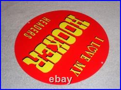 Vintage I Love My Hooker Headers Hot Rod Speed Porcelain Metal Gasoline Oil Sign