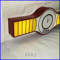 Vintage Illuminated Advertising Sign Alba 1979 Metal And Plexiglass Vintage Illuminated Advertising Sign Alba 1979 Metal And Plexiglass