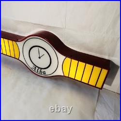 Vintage Illuminated Advertising Sign Alba 1979 Metal And Plexiglass Vintage Illuminated Advertising Sign Alba 1979 Metal And Plexiglass