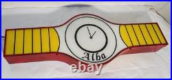 Vintage Illuminated Advertising Sign Alba 1979 Metal And Plexiglass Vintage Illuminated Advertising Sign Alba 1979 Metal And Plexiglass